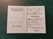 PNF Card Cassa Nazionale Fascista Employees Agricoli E Forestali Messina 1937 picture