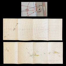 VERY RARE WWII 1945 Iwo Jima & Okinawa USAAF B-29 Air Navigation Mission Map picture