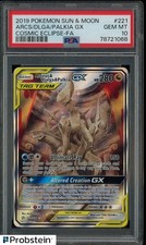 2019 Pokemon S & M Cosmic Eclipse #221 Arceus Dialga Palkia Gx PSA 10 GEM MINT picture