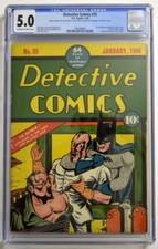 DETECTIVE COMICS #35 CGC 5.0 1940 Batman w Hypodermic Needle c & .45 auto Splash picture