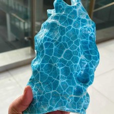 2.9LB Natural Larimar Gem freeform Quartz Sphere Crystal Energy Reiki Decor picture