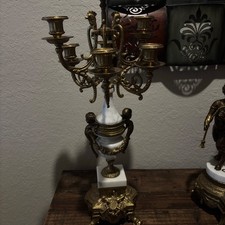 Imperial Lancini Vintage Italian Clock and Candle Stick set picture