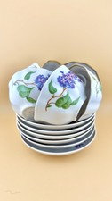 Vintage Dulevo Porcelain Tea Set 15 pcs, 6 person USSR Rare Lilac Gold Trim 2005 picture