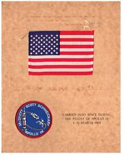 US Flag & Mission Insignia Patch Flown Aboard Apollo 9, Flight-Certified by Crew picture