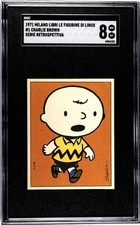 1971 MILANO LE FIGURINE PEANUTS #1 CHARLIE BROWN *KEY ROOKIE CARD* SGC 8 POP 1 picture