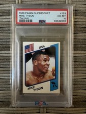1986 Panini Supersport Mike Tyson #153 Italian PSA 6 EX-MT Sticker picture