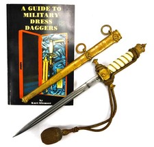 German WWI U-Boat Commander Ralph Wenninger Damascus Navy Dress Dagger w/ Book picture