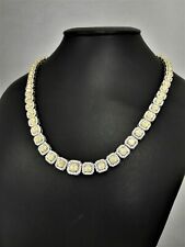 30.59 Ct Diamond Fancy Yellow VS1-VS2 Round 14k White Gold Designer Necklace picture