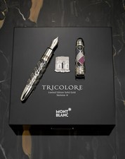 MONTBLANC 2002 TRICOLORE FRENCH FLAG Limited Edition 14 SOLID GOLD Skeleton picture