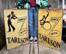 Fantastic 1930s “Tarlson” Music Hall Weirs Beach NH Self Standing Signs 1 Of 1 picture