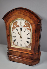 Antique Triple Fusee Musical 8 Bells Bracket Clock Cambridge chime Bur Walnut picture