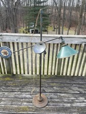 Antique O.C. White Co. Industrial Articulating Floor Lamp Light Worcester Mass picture