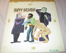 1964 Original Art UNIVERSAL MONSTERS For Buzza Record Card FRANKENSTEIN Dracula picture
