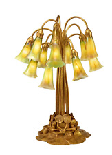 TIFFANY  TWELVE LIGHT LILY TABLE LAMP New York  Circa 1910 Favrile Glass Rare picture