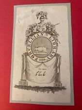 PORCELLIAN CLUB LIBRARY BOOKPLATE HARVARD  An original vintage large 3 by 5 inch picture