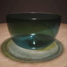 Venini Murano Glass Bowl Tapio Wirkkala 1977 Green Turquoise Vintage Collectible picture