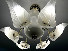 Impressive, Vintage Italian Six Light Chandelier with Murano Glass Leaves/Petals picture