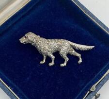 126 Diamond Platinum Ruby Dog Brooch Pin Golden Retriever Labrador Lab Setter picture