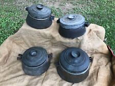 VERY RARE ANTIQUE COPPER 18TH/19TH CENTURY COOKING POTS WITH OLD PATINA AND LIDS picture