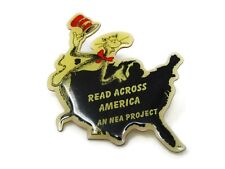Read Across America an NEA Project Dr Seuss Cat in Hat Vintage Collectible Pin picture
