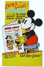 1930's Die Cut Cardboard Advertising for Mickey Mouse Recipe Scrapbook picture
