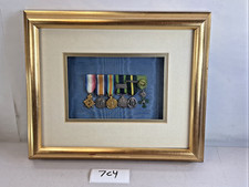 WW1/WW2 British 6-Mini Medal Group Framed War Victory India General Service 7C4 picture