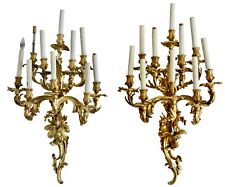 A Pair of Large Louis XV Style Ormolu Ten-Light Wall Appliques,  19th Century picture