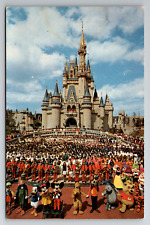 Walt Disney World Cast Mickey Sleeping Beauty's Castle  Day View Vtg Postcard picture