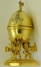 Imperial Russian gild silver Easter egg Verge Fusee clock for Tsar Alexander I picture