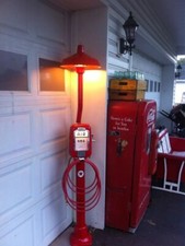 Vintage Eco  Air Meter Gas Oil Red Texaco Restored  With Light Pole  GAS PUMP picture