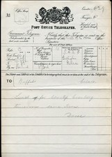 GB OHMS QUEEN VICTORIA TELEGRAM MASTER OF THE HORSE BUCKINGHAM PALACE 1899 picture
