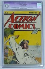 ACTION COMICS #3 CGC 7.5 3rd App SUPERMAN 1938 Rare Off White Pgs picture