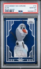 2023 Topps Chrome Disney Olaf Blue Wave Refractor #’d /23 PSA 10 Frozen picture