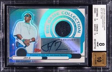 Signed Jay-Z 2005 Topps Big Game #JZ Rookie Card Relic /50 RC RPA Auto BGS 8/10 picture