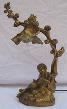 MAGNIFICENT 1900 FRENCH ART NOUVEAU BRONZE LAMP BY RAOUL LARCHE 'must see' picture