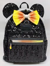 Disney Parks Loungefly Halloween Black Sequin Candy Corn Backpack See Pics picture