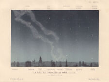 PARIS. Southern Night Sky, Midnight June 20. Summer Solstice 1866 old print picture