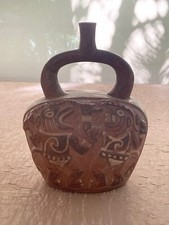 Trujillo, pre-columbia, ceramic stirrup spout vessel, moche culture. picture