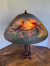 SIGNED EARLY 20th c. MOE BRIDGES REVERSE PAINTED