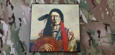 Rare JD Challenger Signed Native American Indian Art Canvas Genuine 1 picture