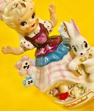 😍 SUPER RARE Cute 1950s Alice in Wonderland VTG Figurine TMJ Napco Nursery ❤️ picture