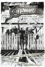 STEGMAN, RYAN - Uncanny Avengers #7 cover Rogue Cable Deadpool Quicksilver Torch picture