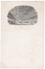 RARE Engraved Illus 4pg Letter Stationary Birmingham UK Railway Station 1850s picture