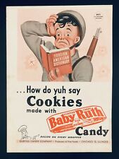 Original Baby Ruth Ad: Curtiss Candy Co, Wrapper Recipe, Cookies, Serviceman  picture