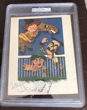 MARX BROTHERS GROUCHO HARPO 2X CHICO SIGNED 4C A DAY AT THE RACES PROMO AUTO PSA picture
