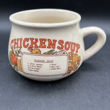 Vintage Chicken Soup Recipe Collectible Mug Serving Bowl With Handle 16oz picture