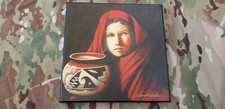 Rare JD Challenger Signed Native American Indian Art Canvas Genuine 4 picture