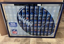 Bud Light Beer Football Cans Sign Seahawks Broncos Chiefs 49ers Bill's Raiders picture