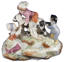 Antique 18thC Frankenthal Porcelain Kids Dog Figure Figurine Porzellan Figur picture