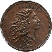 1793 S-8 R-3 PCGS MS 63 BN CAC TCC#3 Wreath Large Cent Coin 1c picture
